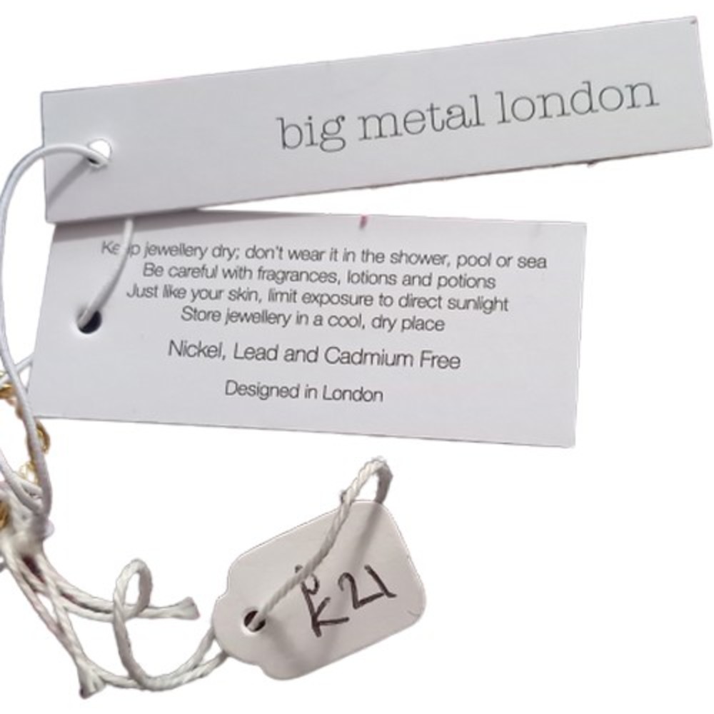 BNWT Big Metal London Chunky Gold & Blue Bracelet - Picture 5 of 6